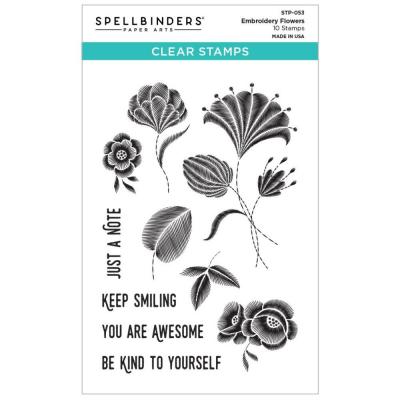 Spellbinders Clear Stamps - Embroidery Flowers